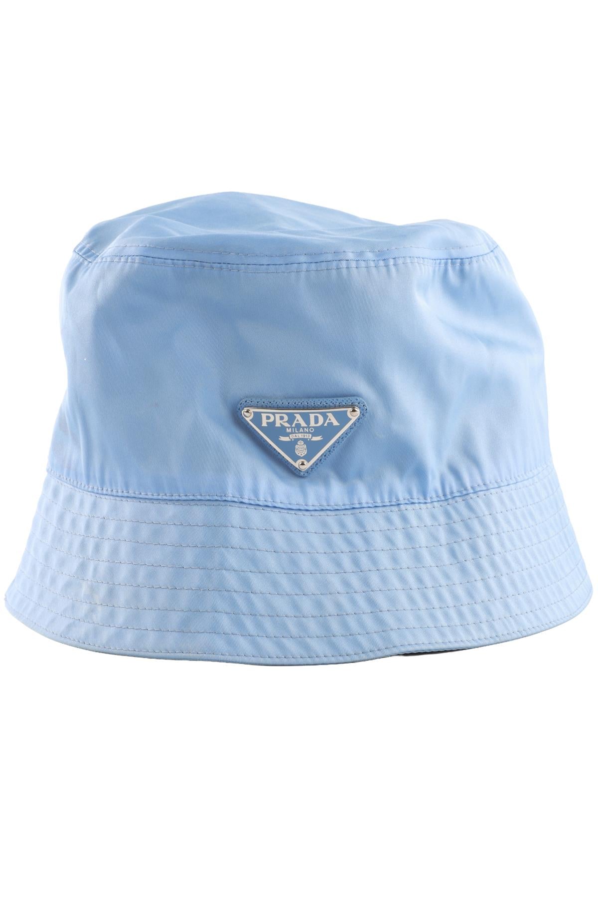 PRADA BLUE RE-NYLON BUCKET HAT MEDIUM