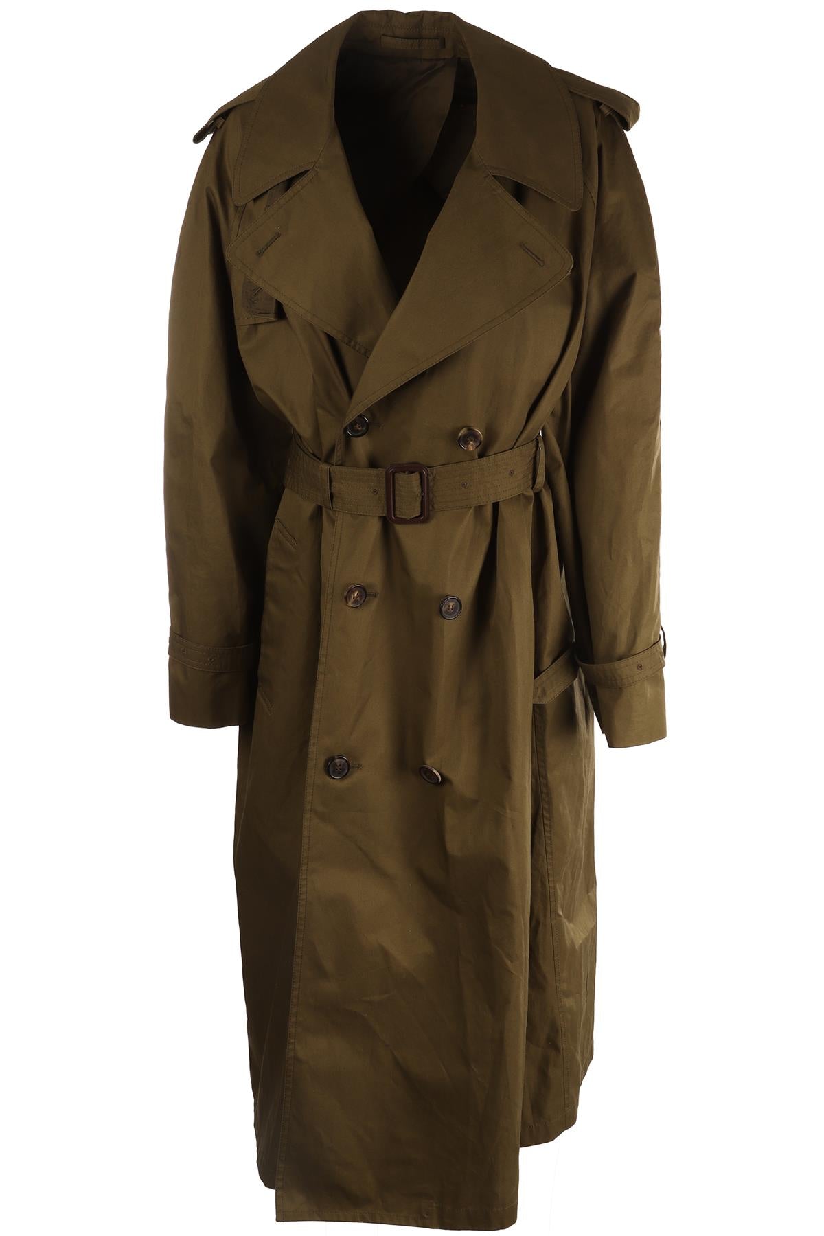 WARDROBE NYC GREEN COTTON TRENCH COAT XSMALL