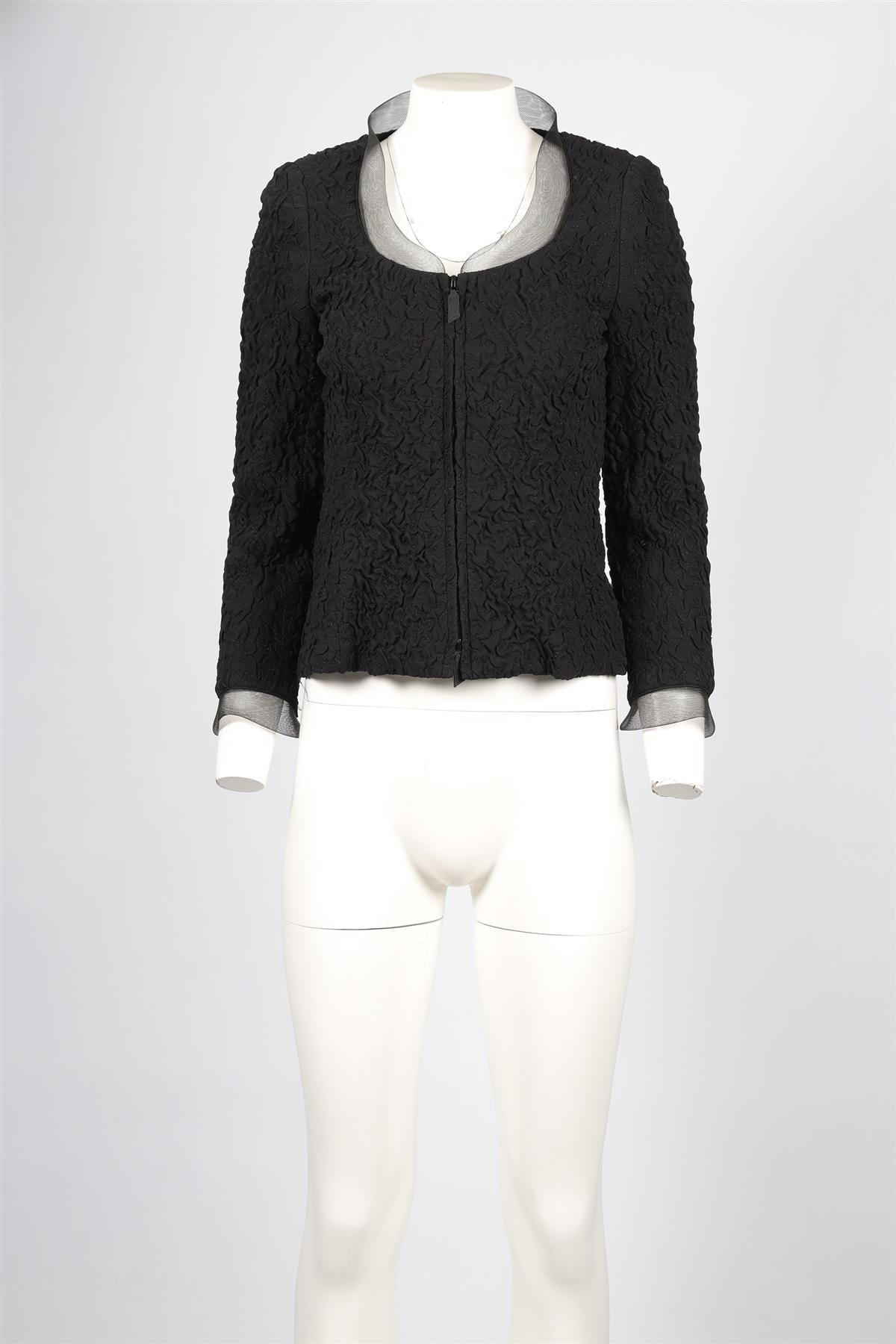 AKRIS BLACK SILK JACKET FR 40 UK 12