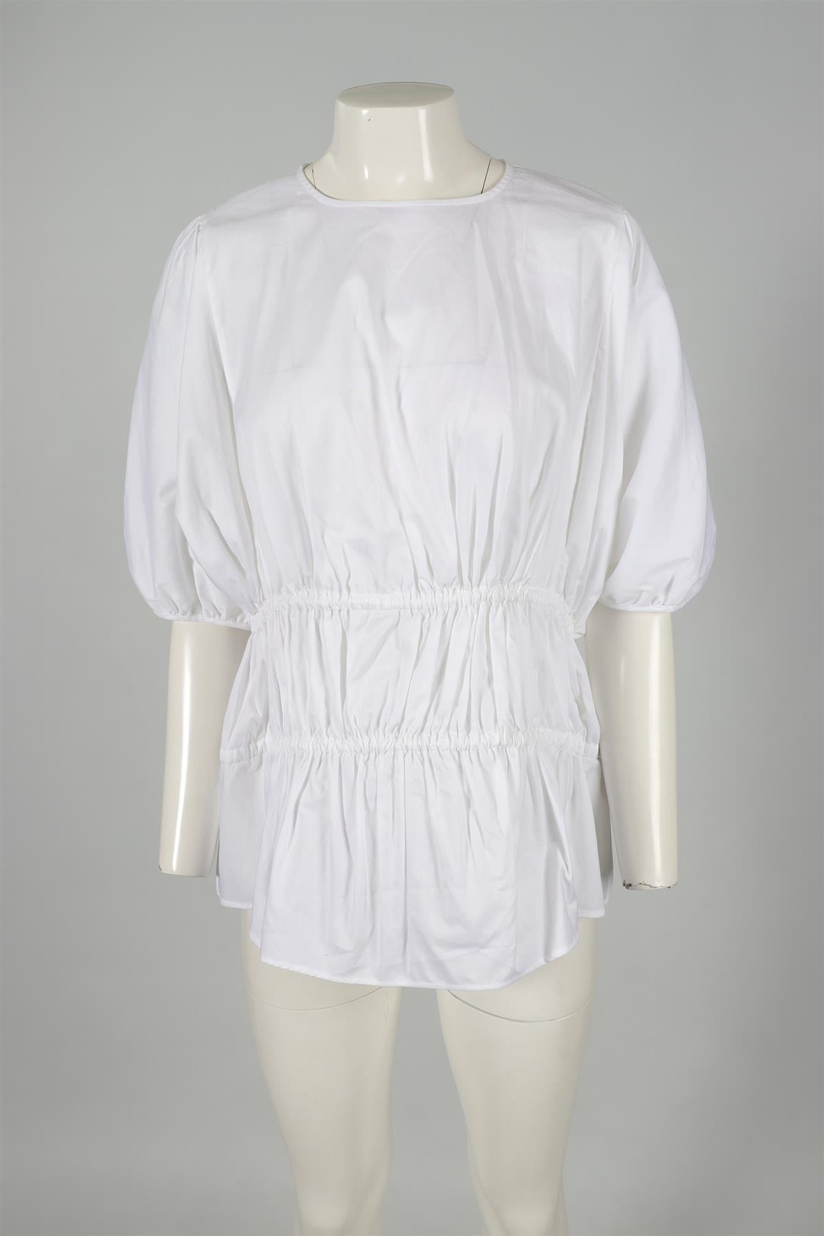 VVB VICTORIA BECKHAM WHITE COTTON TOP UK 14