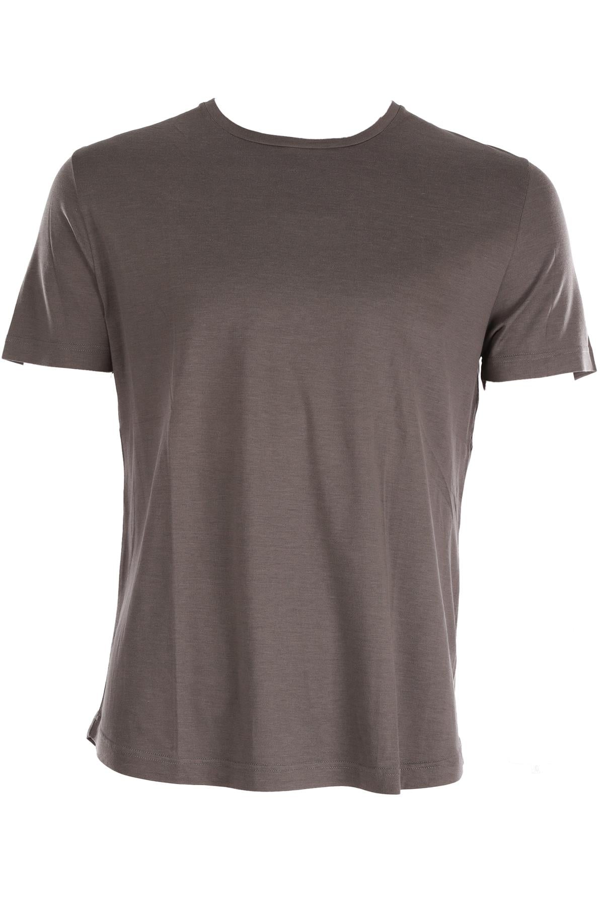 LORO PIANA GREY MEN'S SILK T-SHIRT LARGE