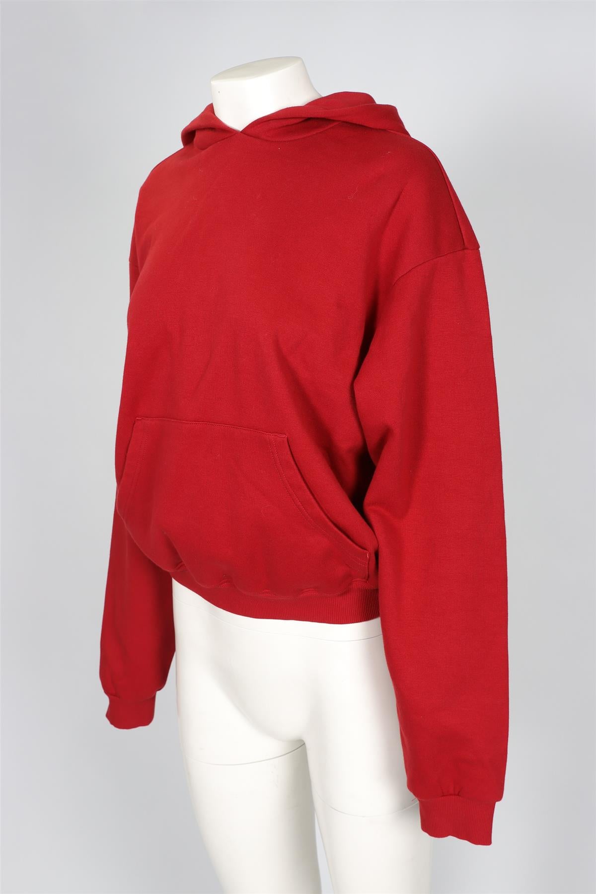 SKIMS RED COTTON HOODIE MEDIUM