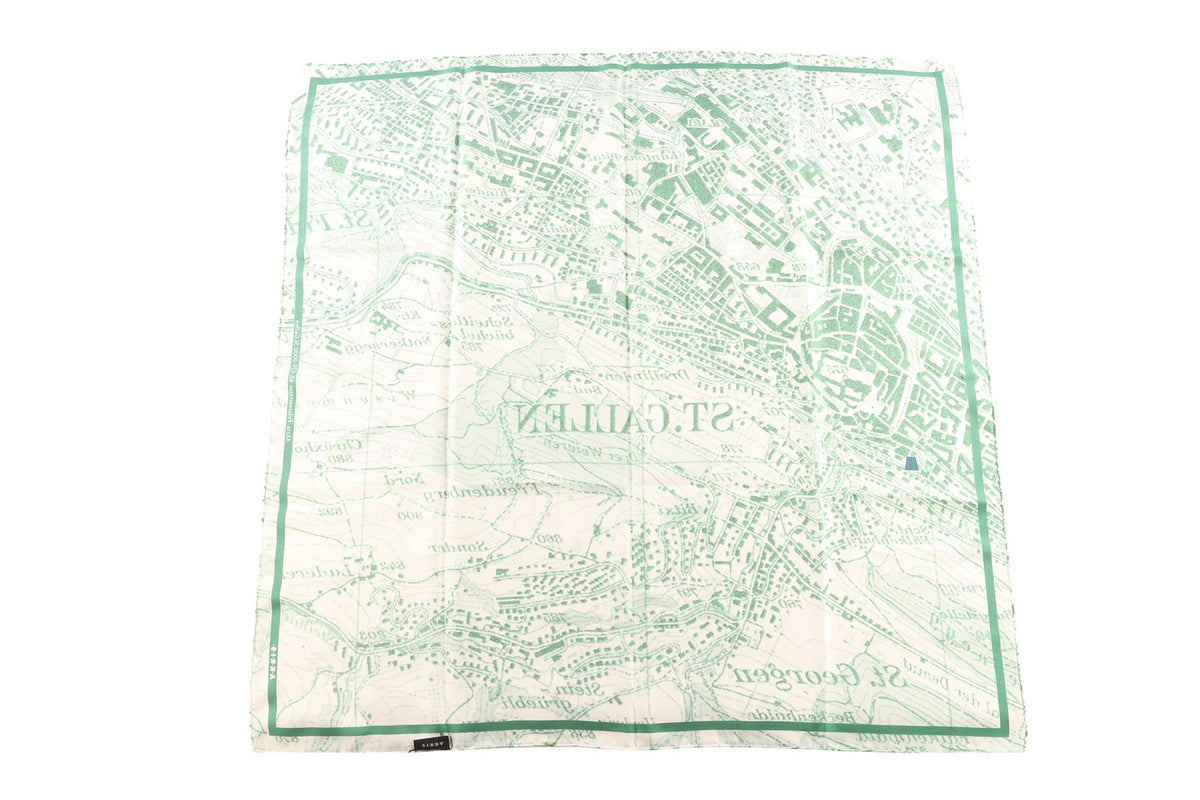 AKRIS GREEN SILK SCARF