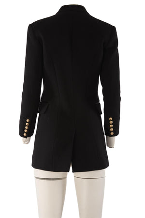 BALMAIN BLACK WOOL BLAZER FR 38 UK 10