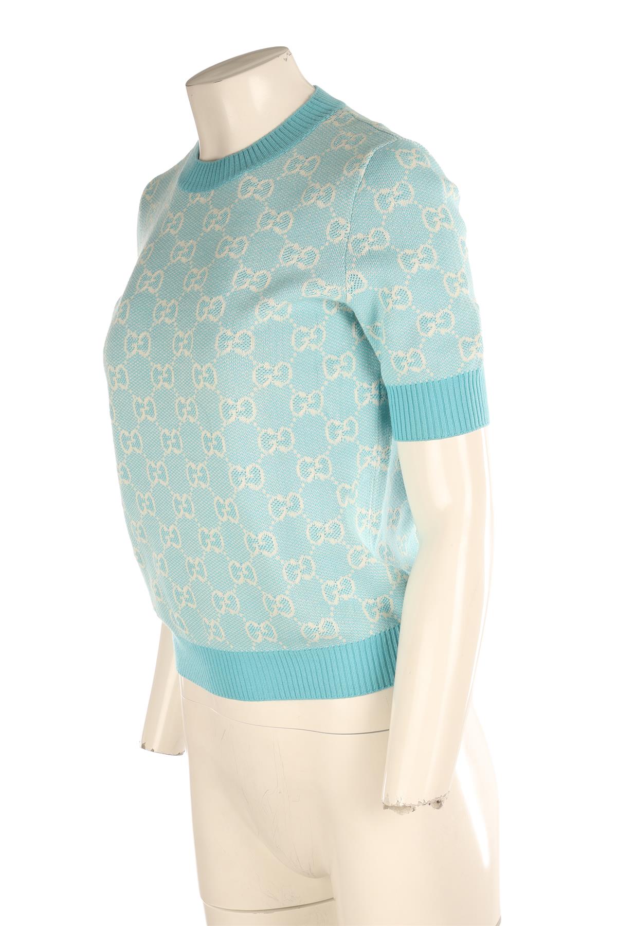 GUCCI BLUE GG WOOL SWEATER MEDIUM