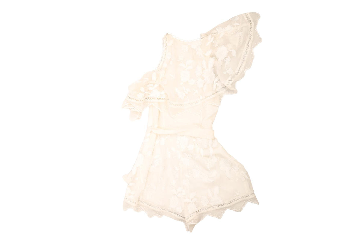 ZIMMERMANN IVORY SILK PLAYSUIT 1 UK 10