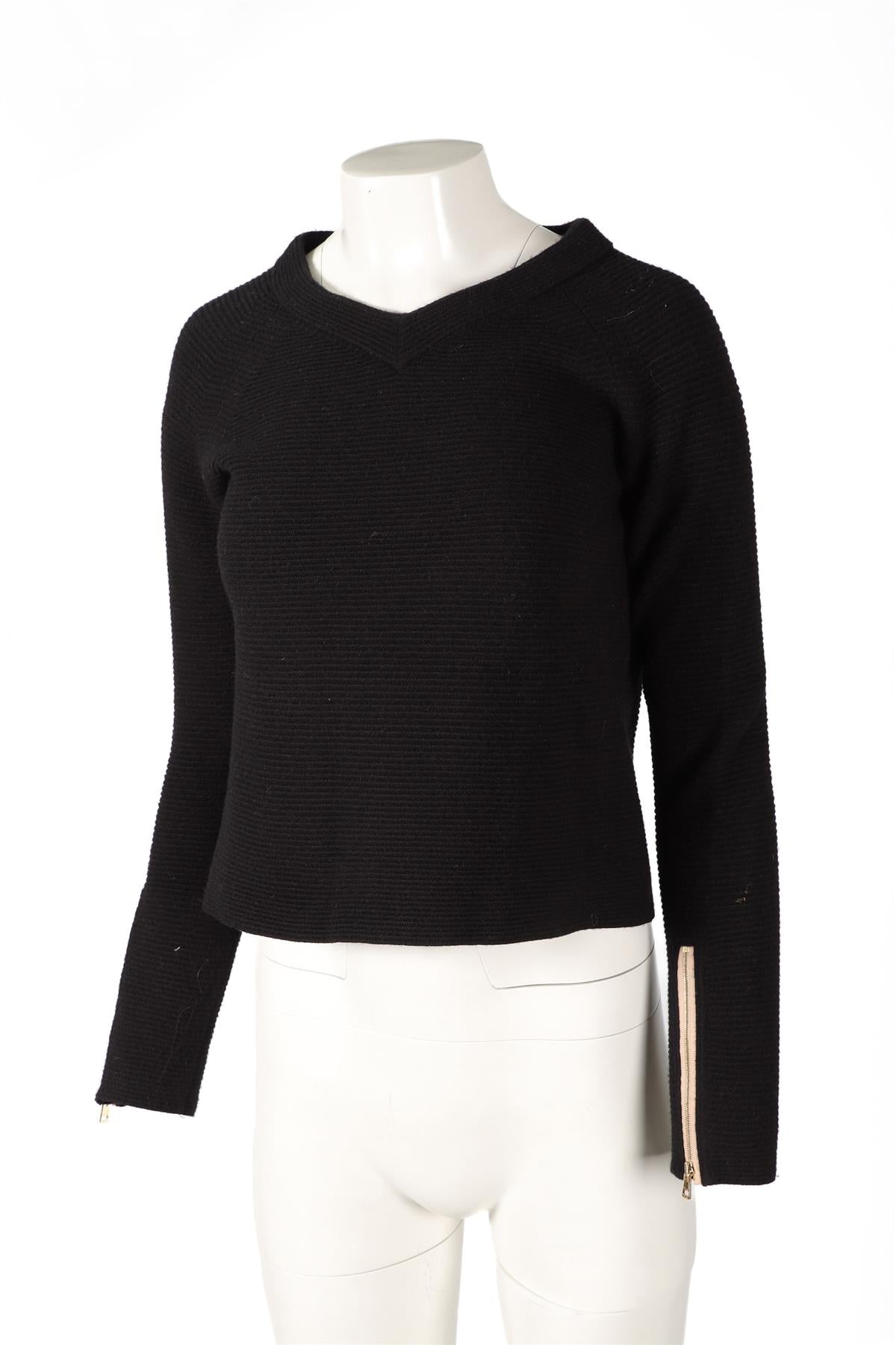 CHLOÉ BLACK WOOL SWEATER XSMALL