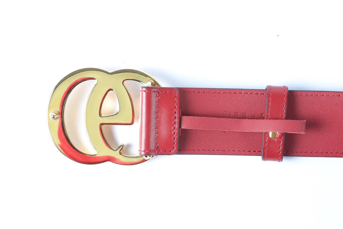 GUCCI RED GG LEATHER BELT 90 CM