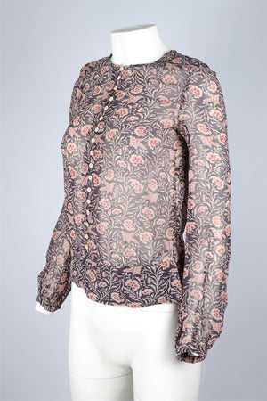ISABEL MARANT ÉTOILE PURPLE CHIFFON TOP FR 34 UK 6