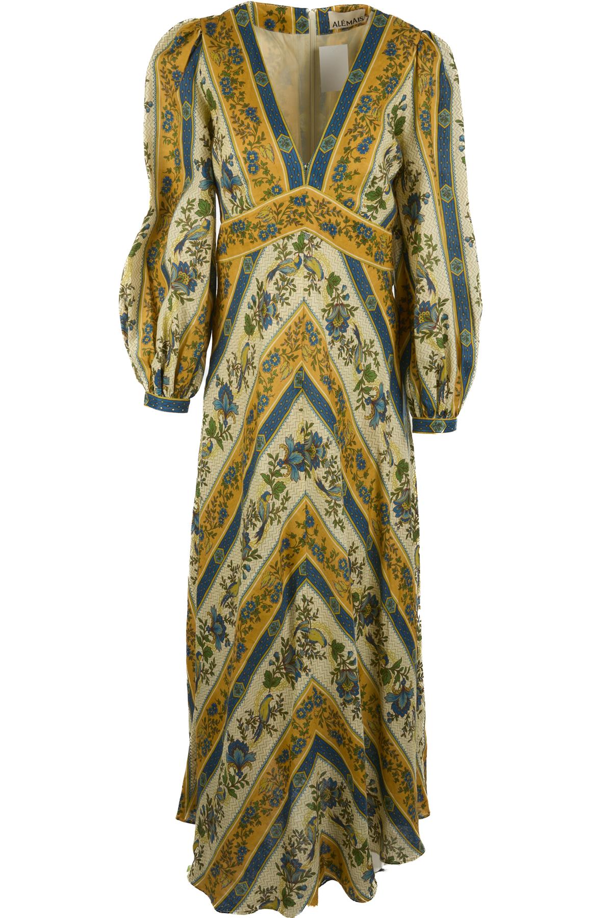 ALEMAIS YELLOW LINEN MAXI DRESS UK 10