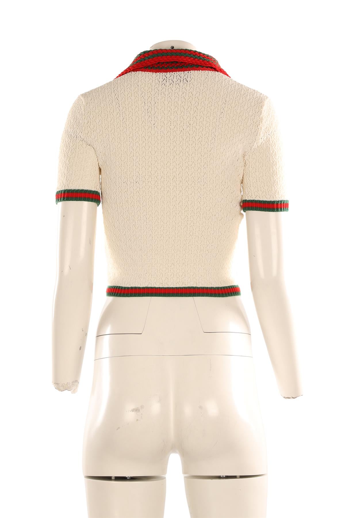 GUCCI CREAM KNIT TOP XSMALL