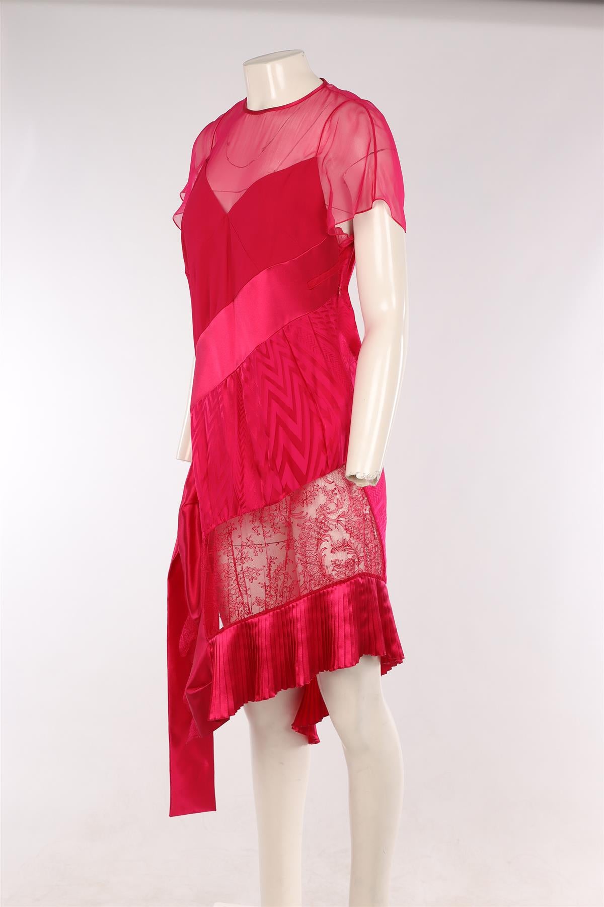 GIVENCHY PINK SILK MIDI DRESS FR 38 UK 10