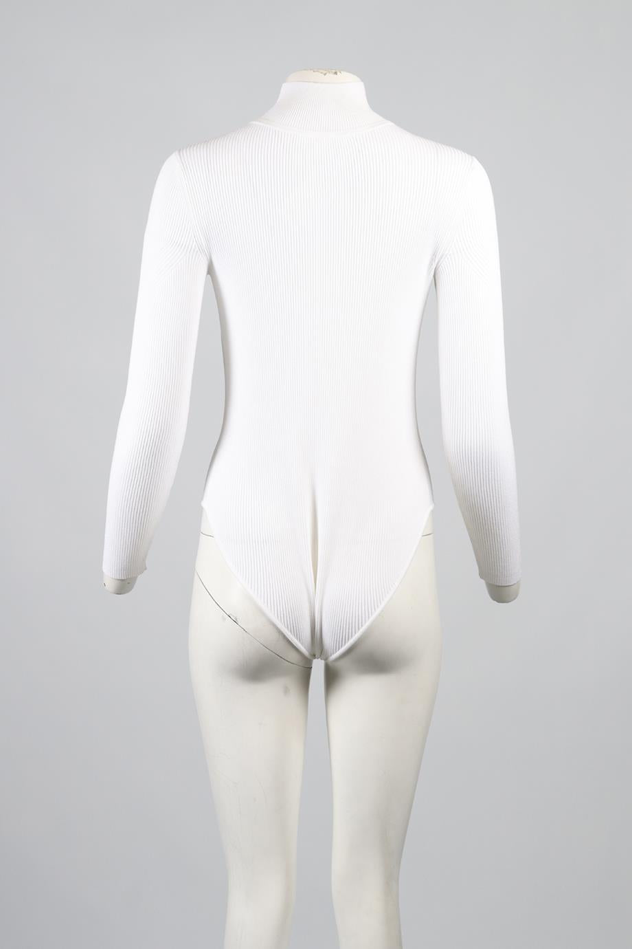 CUSHNIE ET OCHS RIBBED KNIT BODYSUIT MEDIUM