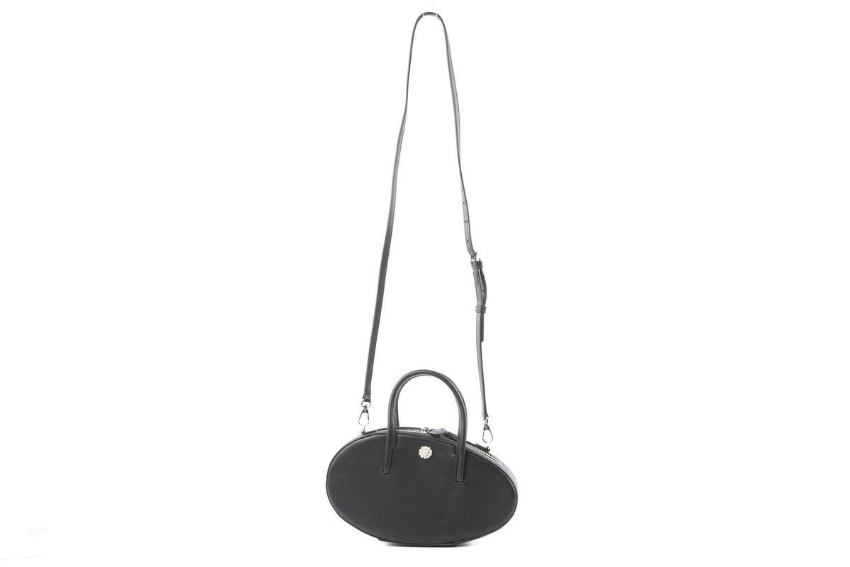 SIMONE ROCHA BLACK EGG CASE LEATHER TOTE BAG