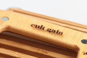 CULT GAIA BROWN WOOD TOTE BAG