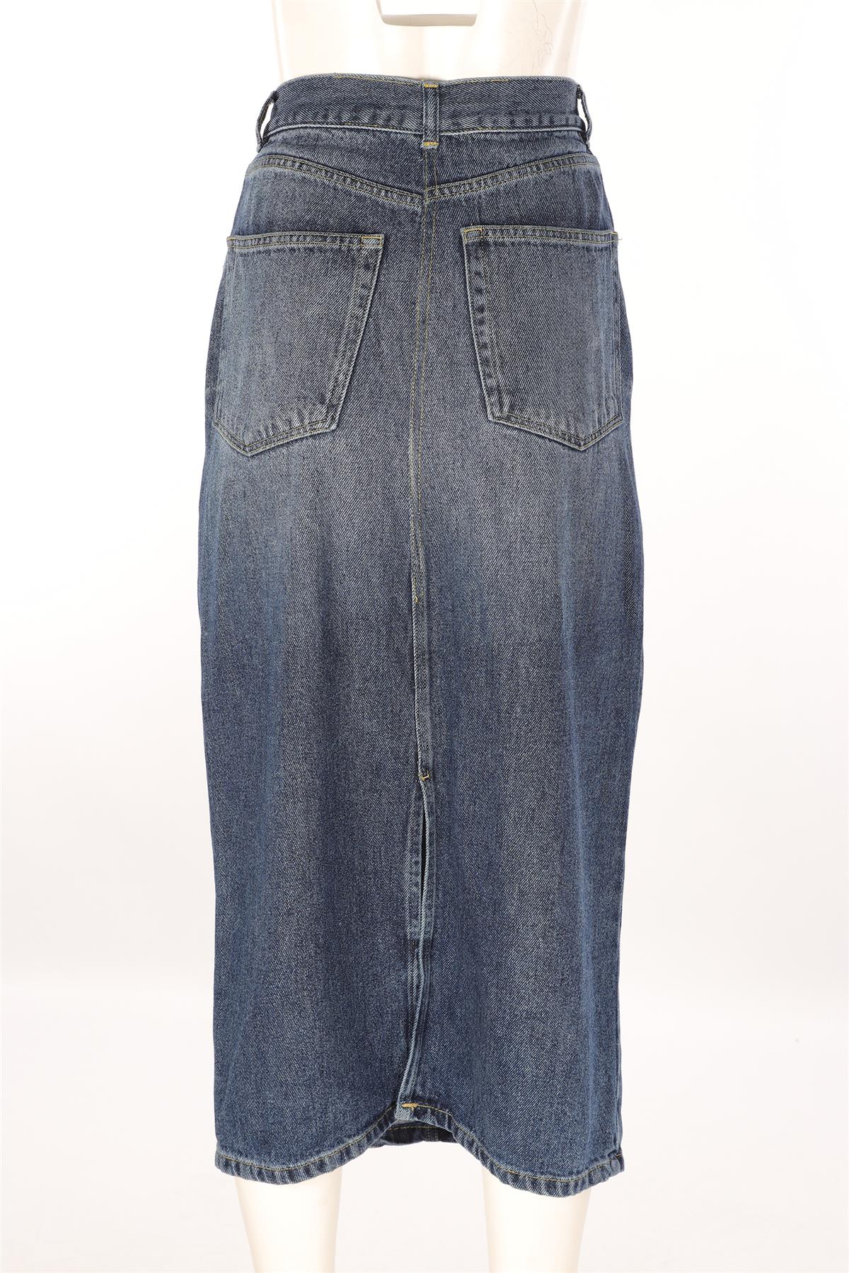 RAEY BLUE DENIM MAXI SKIRT UK 12