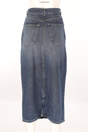 RAEY BLUE DENIM MAXI SKIRT UK 12