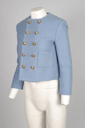 CELINE BLUE 2022 WOOL JACKET FR 36 UK 8