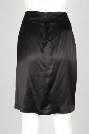 CHANEL BLACK 2006 SILK MINI SKIRT FR 38 UK 10