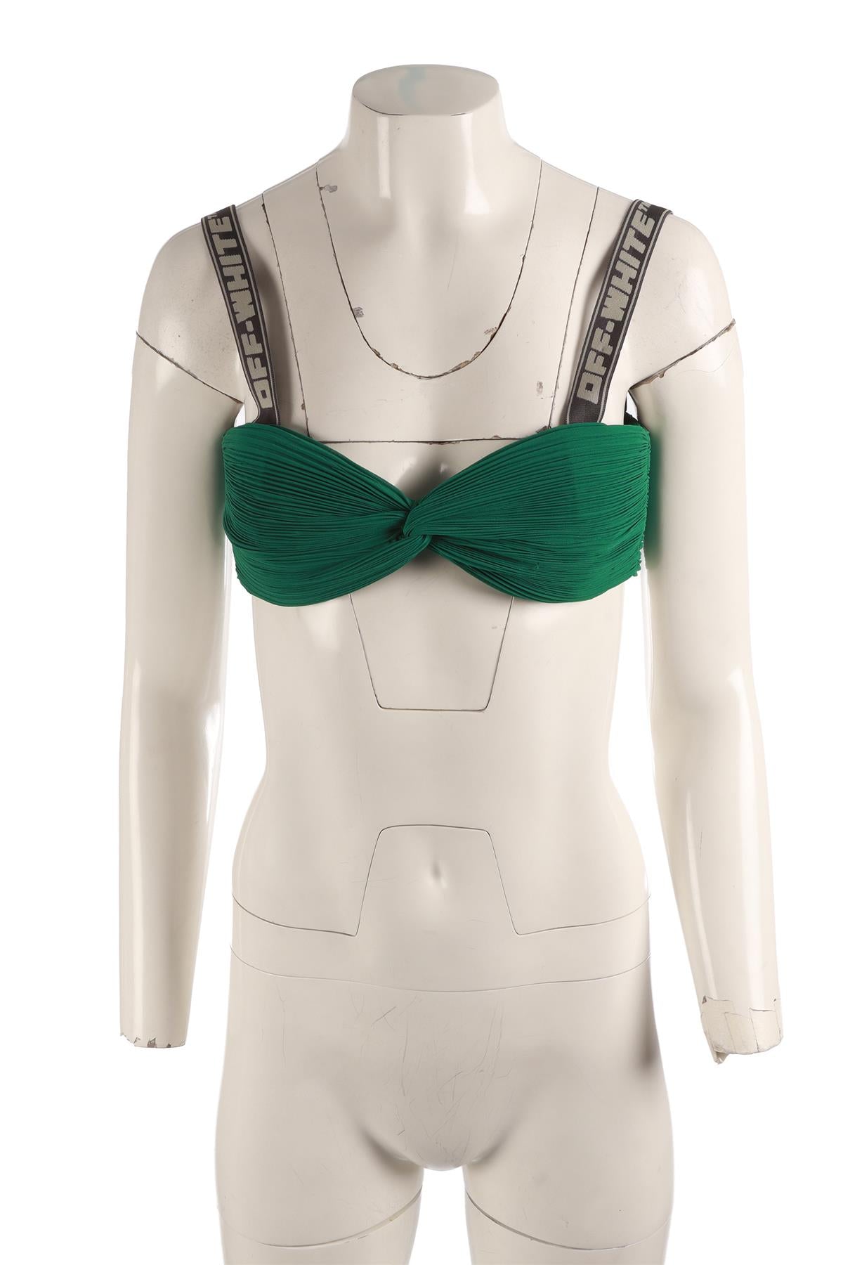 OFF-WHITE GREEN PLISSE TOP IT 42 UK 10