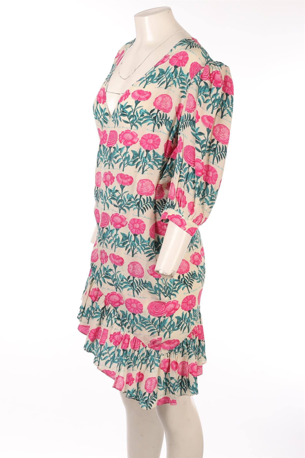 ADRIANA DEGREAS MULTI SILK MINI DRESS MEDIUM-LARGE
