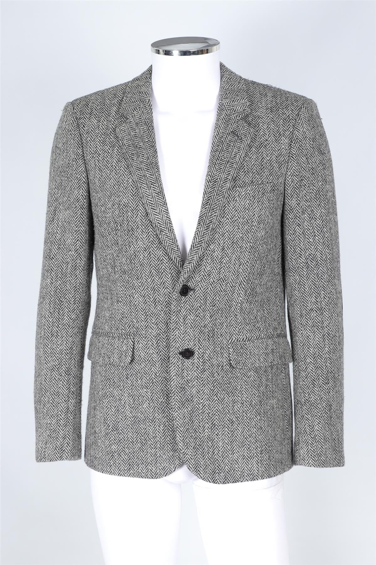 SAINT LAURENT GREY MEN'S WOOL BLAZER IT 52 UK/US 42