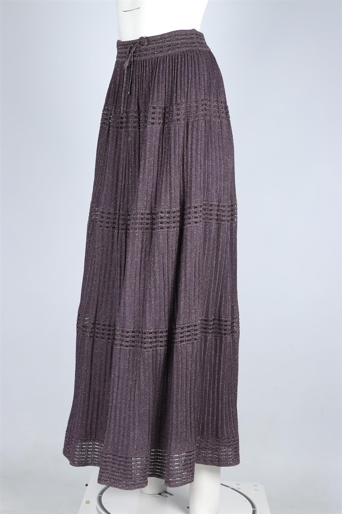 M MISSONI PURPLE CROCHET MAXI SKIRT IT 40 UK 8