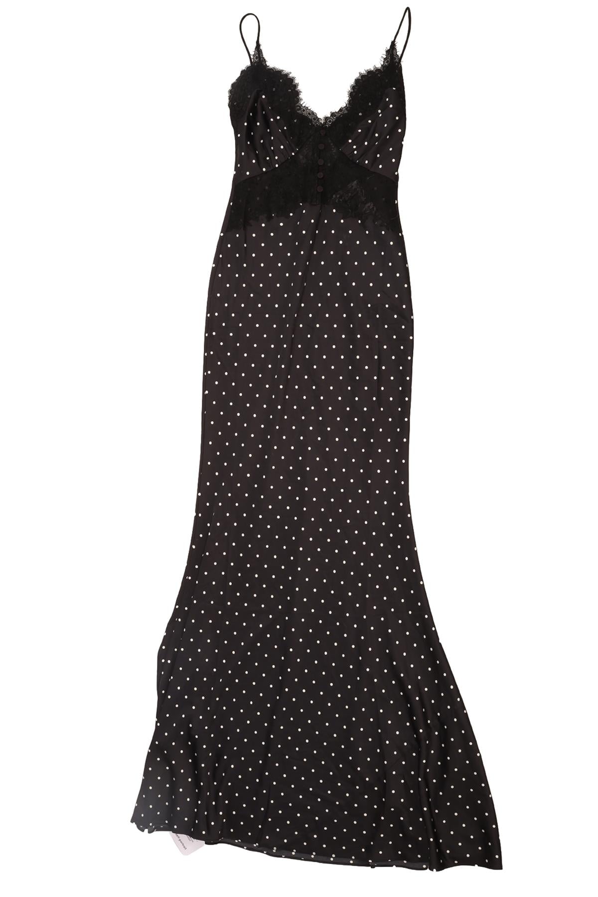 SELF-PORTRAIT BLACK SATIN MAXI DRESS UK 6
