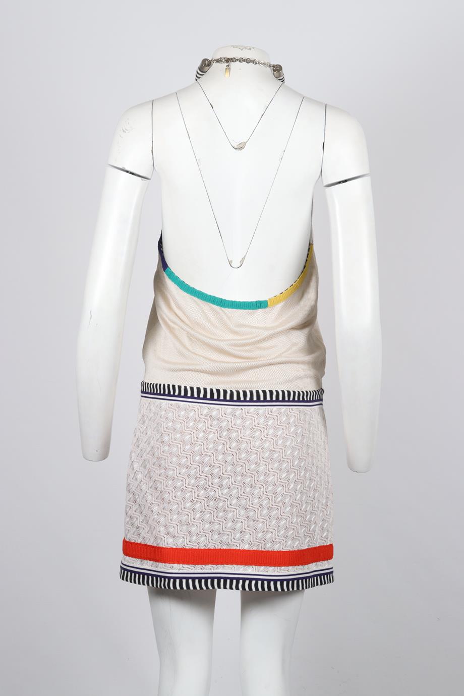MISSONI CROCHET KNIT HALTERNECK MINI DRESS IT 40 UK 8