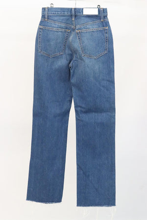 RE/DONE DISTRESSED HIGH RISE WIDE LEG JEANS W25 UK 6-8