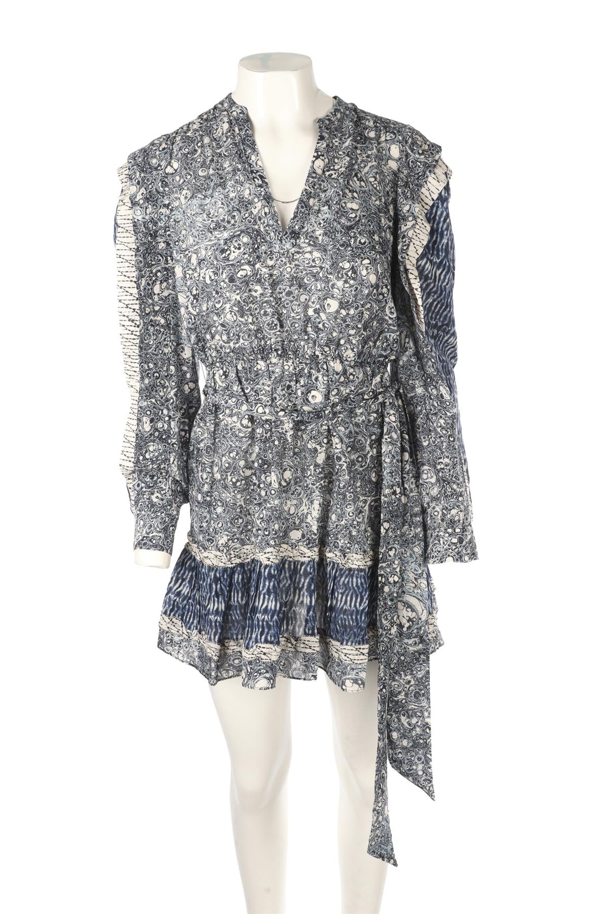 BLUE COTTON MINI DRESS