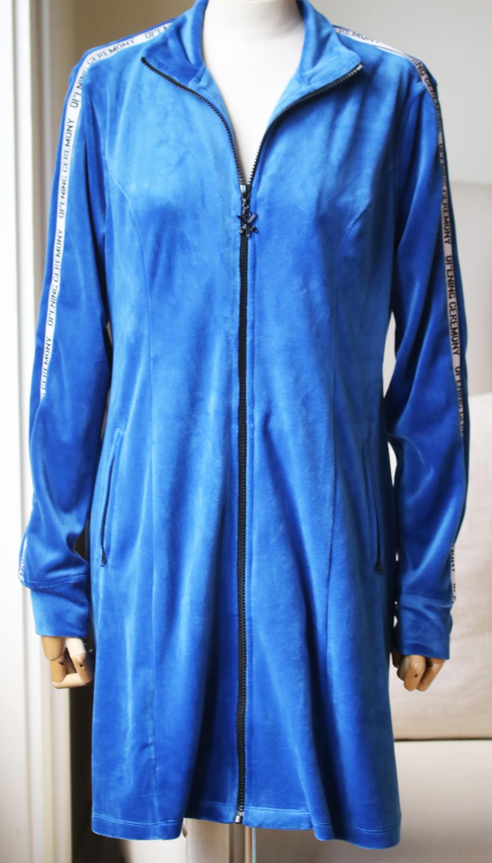 OPENING CEREMONY INTARSIA TRIMMED VELOUR MINI DRESS LARGE