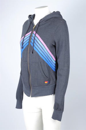 AVIATOR NATION GREY COTTON HOODIE XSMALL