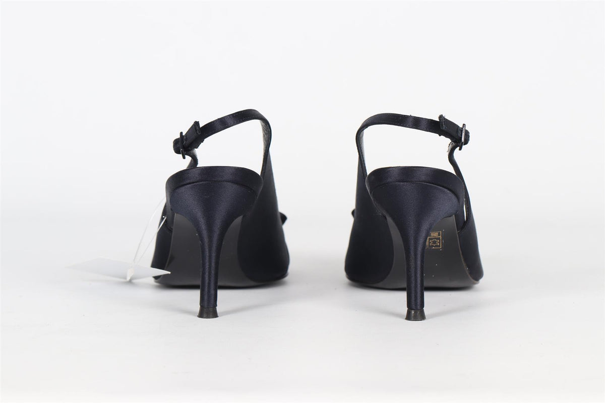 STUART WEITZMAN CRYSTAL AND SATIN SLINGBACK PUMPS EU 37 UK 4 US 7
