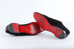 CHRISTIAN LOUBOUTIN BLACK MEN'S SUEDE LOAFERS EU 45 UK 11 US 12
