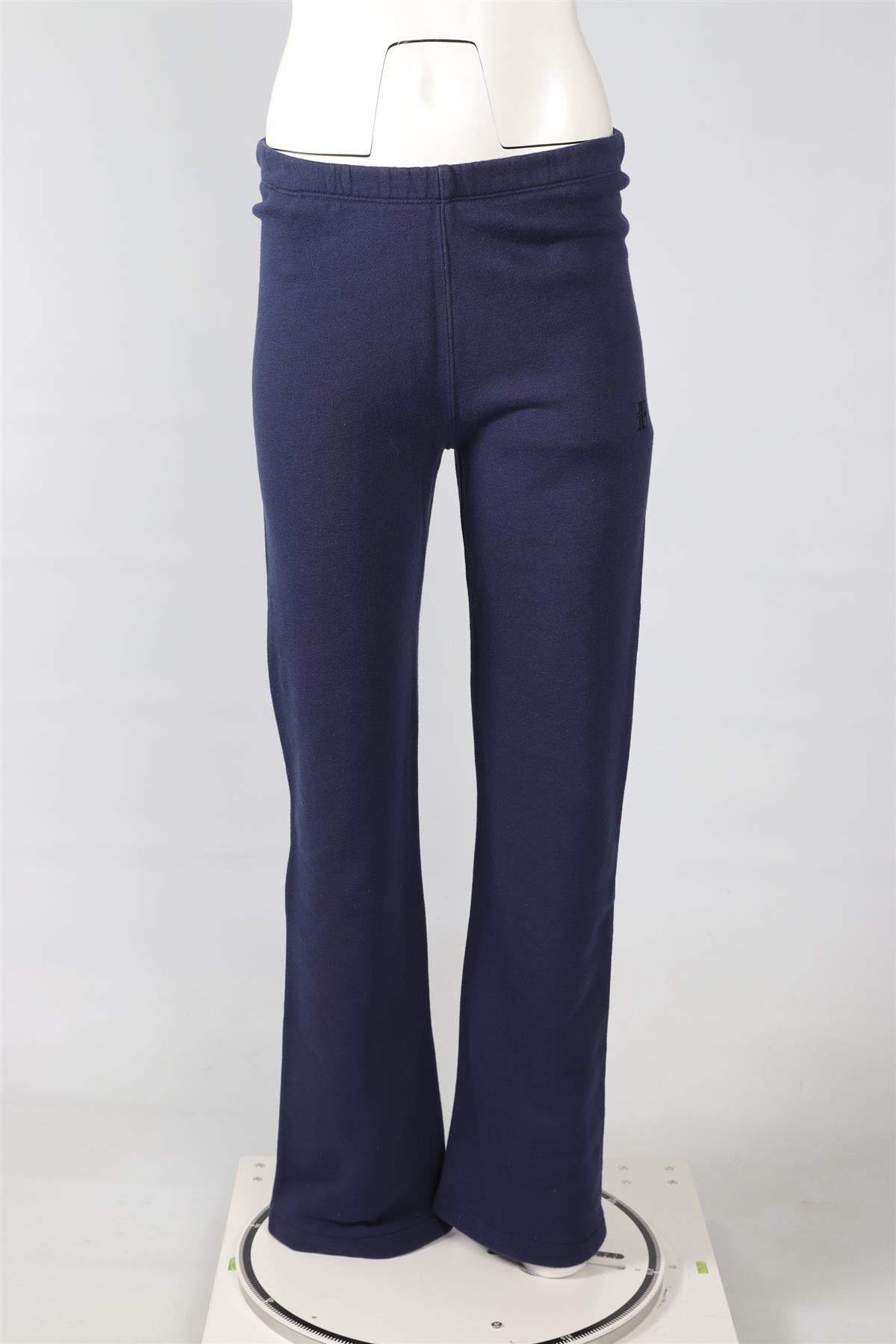 THE ETERNE NAVY COTTON STRAIGHT LEG PANTS SMALL