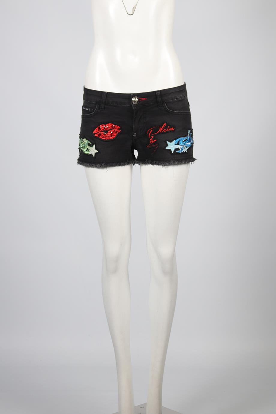 PHILIPP PLEIN LOW RISE DENIM SHORTS W27 UK 8-10