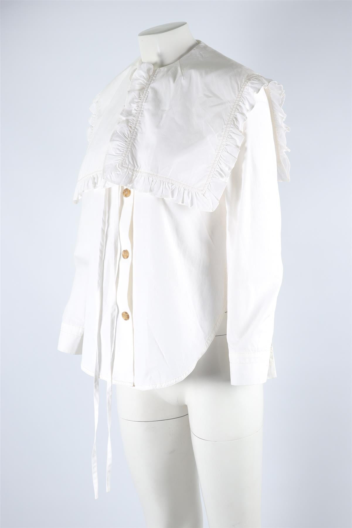REJINA PYO WHITE COTTON SHIRT SMALL