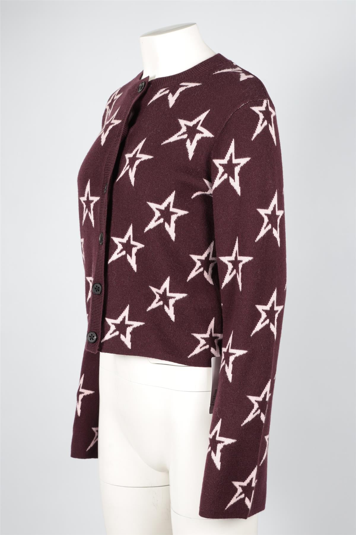 PERFECT MOMENT BURGUNDY WOOL CARDIGAN LARGE