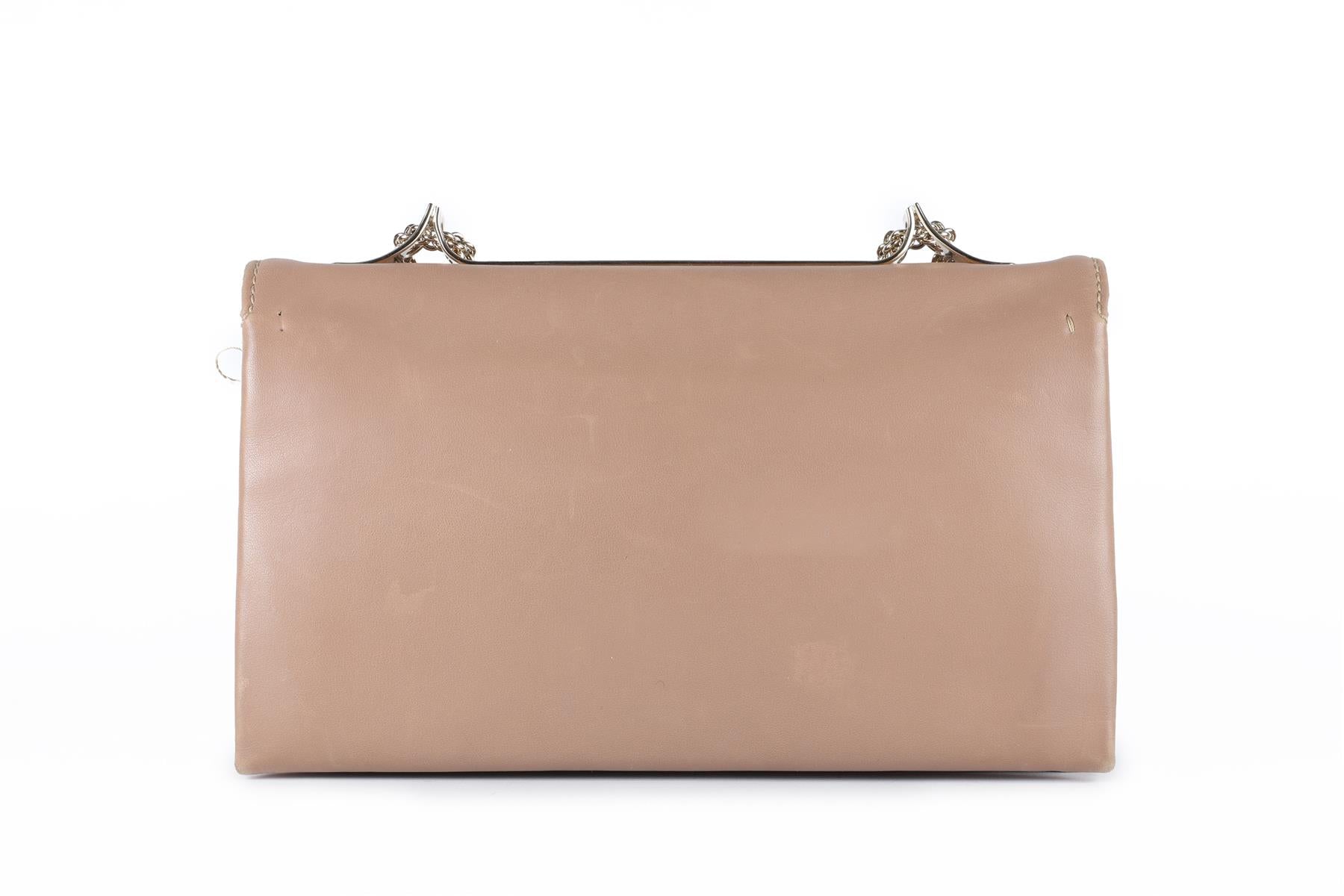VALENTINO GARAVANI TAUPE VA VA VOOM LEATHER SHOULDER BAG