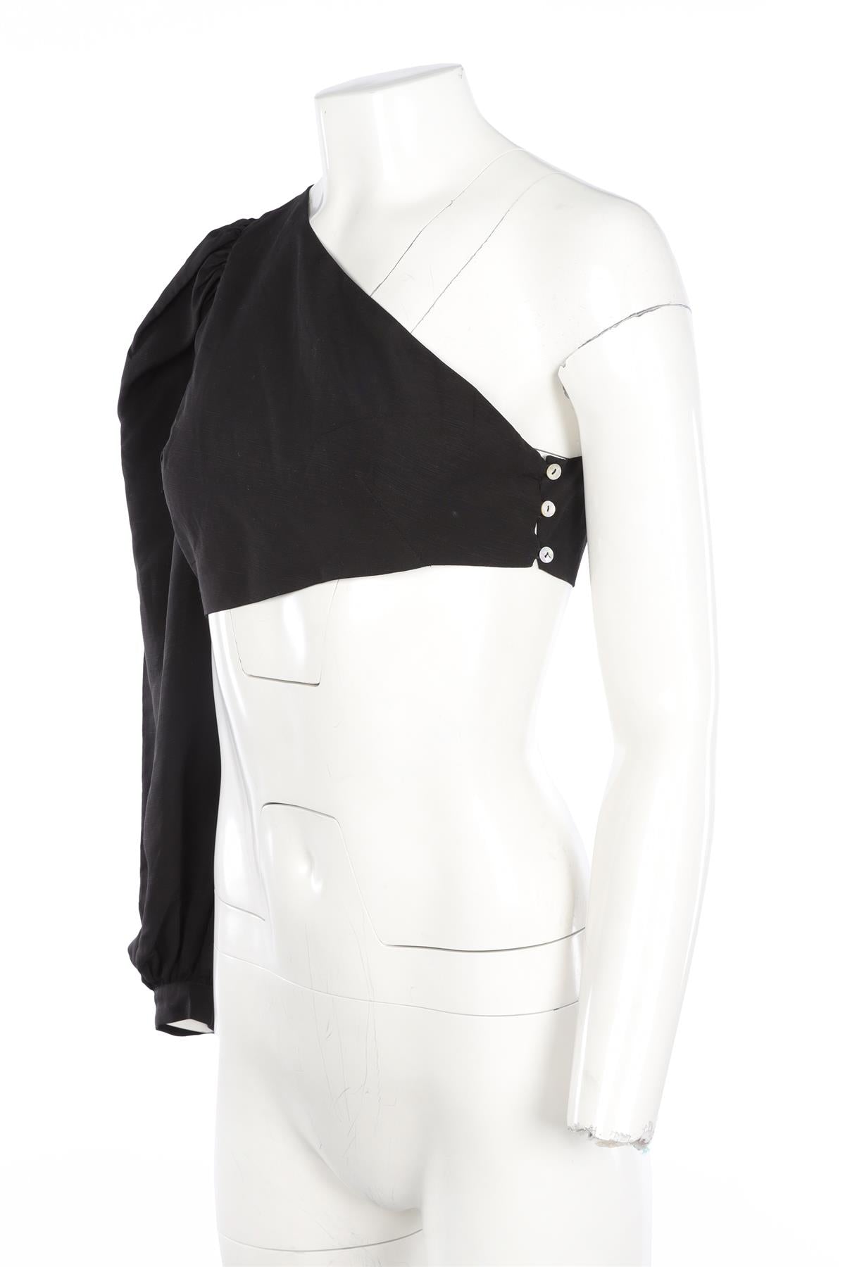 MÀGALA BLACK LINEN TOP SMALL