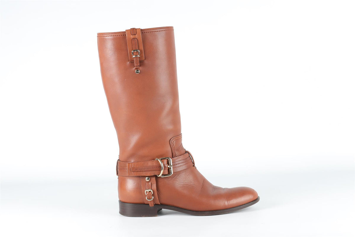 CHRISTIAN DIOR BROWN LEATHER KNEE HIGH BOOTS EU 36 UK 3 US 6