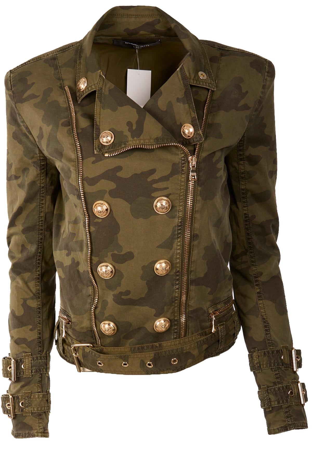 BALMAIN GREEN COTTON JACKET FR 36 UK 8