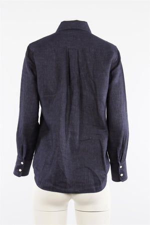CHLOÉ BLUE LINEN SHIRT FR 36 UK 8