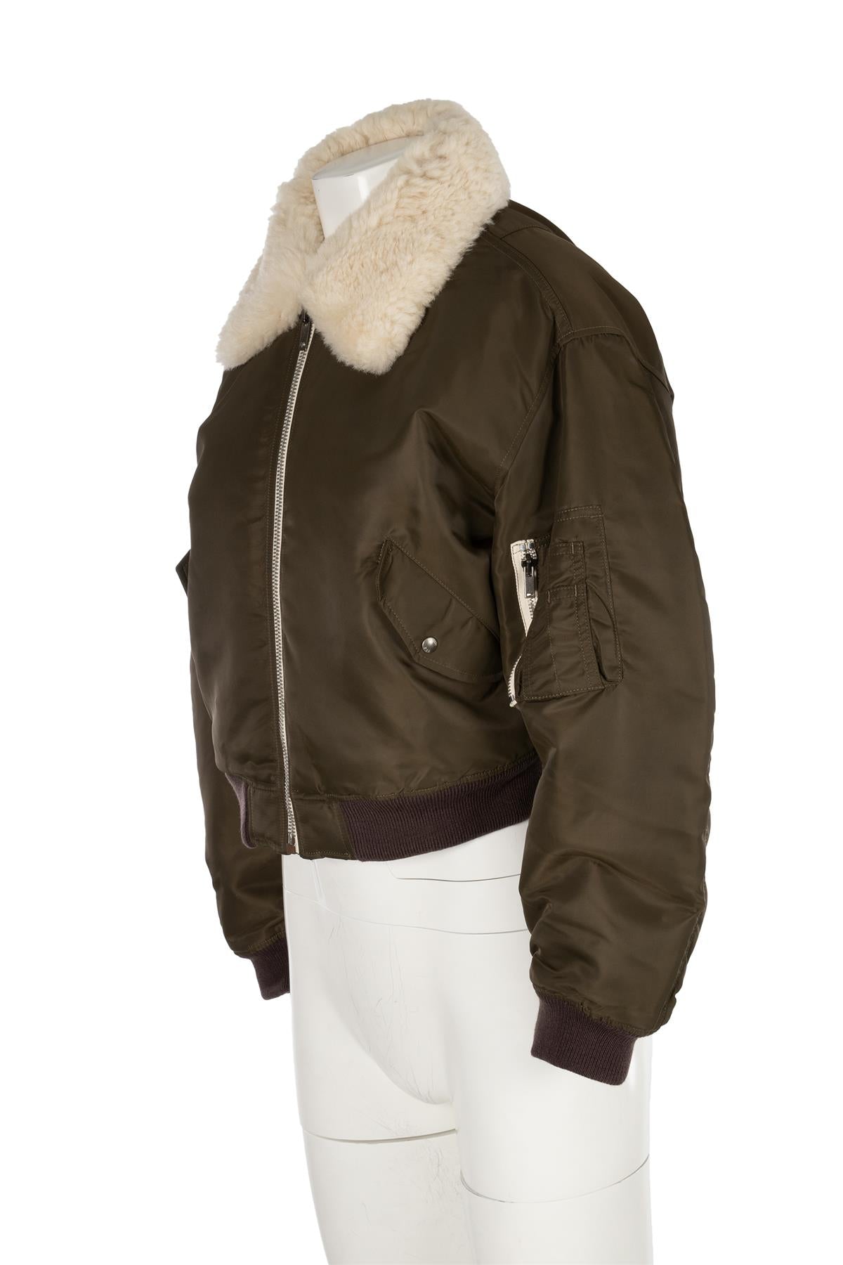 RE/DONE GREEN SHELL BOMBER JACKET XSMALL