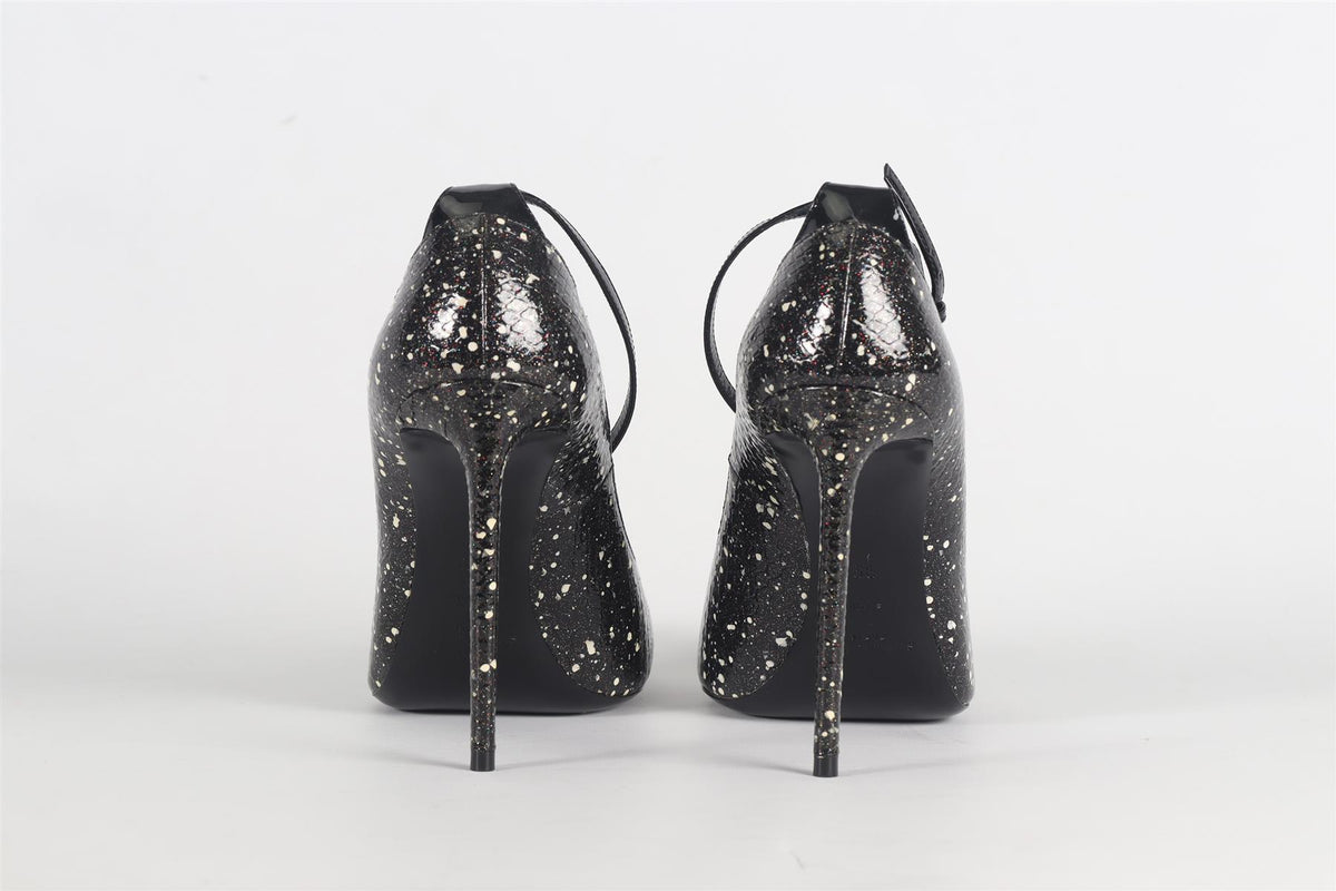 SNAKE EFFECT LEATHER PUMPS