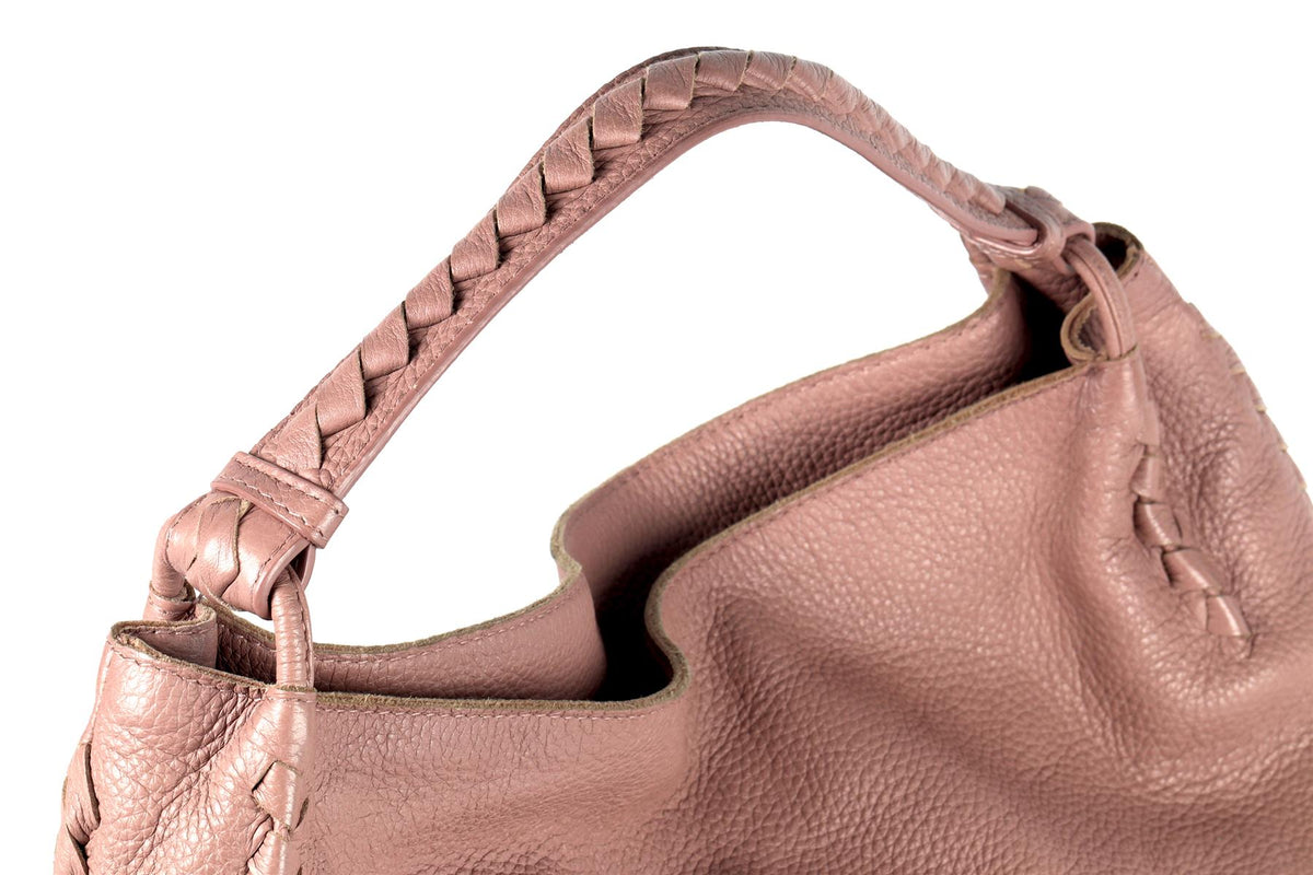 BOTTEGA VENETA PINK CERVO LEATHER SHOULDER BAG