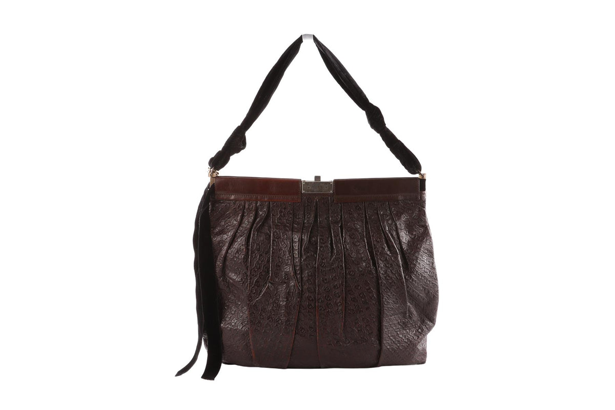 LANVIN BROWN LEATHER SHOULDER BAG