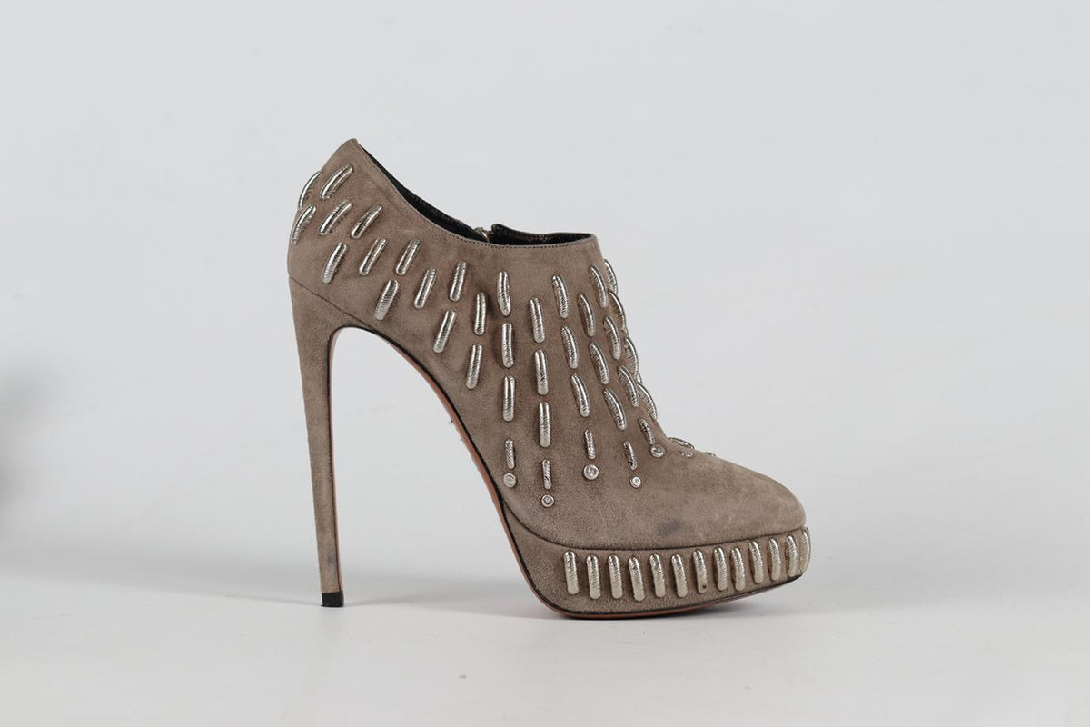 AZZEDINE ALAÏA SUEDE PLATFORM ANKLE BOOTS EU 38.5 UK 5.5 US 8.5