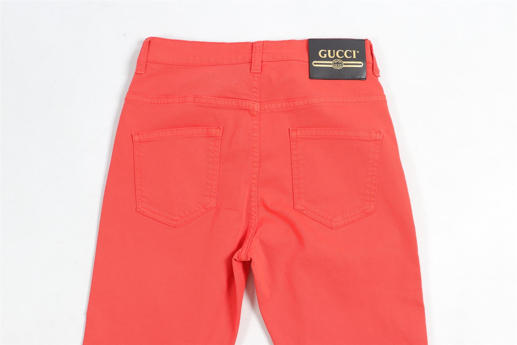 GUCCI RED HIGH RISE SKINNY JEANS W25 UK 6-8